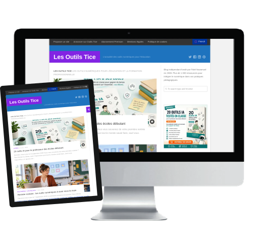 Mockup de capture d'écran du site Les Outils Tice